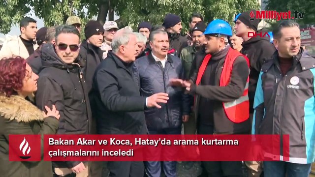 Bakan Akar ve Koca, Hatay'da arama kurtarma çalışmalarını inceledi