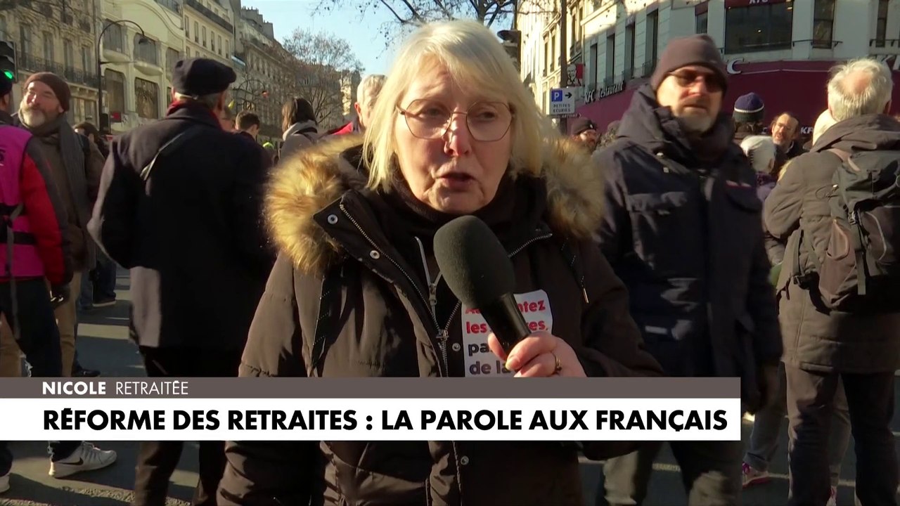 Nicole, retraitée : «je suis ici pour mes enfants et mes petits-enfants parce que je pense que ce sont eux les plus en danger avec cette réforme»