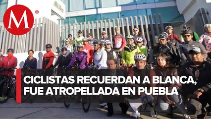 Realizan rodada de protesta en Puebla, con bici blanca recuerdan a ciclista fallecida