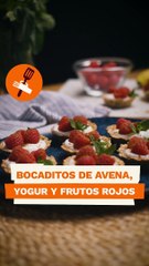 Bocaditos de avena, yogur y frutos rojos
