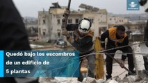 Tras pasar más de 24 horas entre escombros, rescatan a joven en Siria