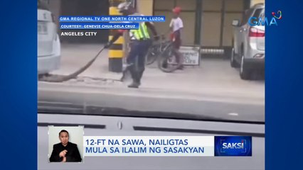12-ft na sawa, nailigtas mula sa ilalim ng sasakyan | Saksi