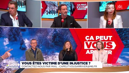 Julien Courbet face à un intervenant en roue libre.