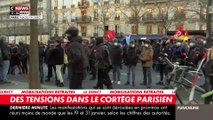 Réforme des retraites : Images des incidents dans la manifestation du 7 février à Paris