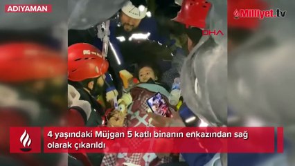 4 yaşındaki Müjgan 5 katlı binanın enkazından sağ olarak çıkarıldı