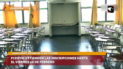 FCEQYN Extienden las inscripciones hasta el viernes 10 de febrero