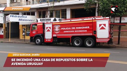 Posadas: se incendió una casa de repuestos sobre la avenida Uruguay
