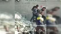 Suriye'de küçük çocuk enkazdan 30 saat sonra sağ olarak çıkarıldı
