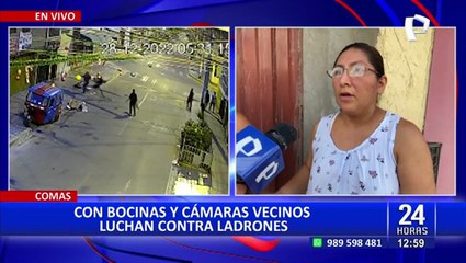 Ante la ola de asaltos: Vecinos de Comas instalan bocinas y cámaras de seguridad