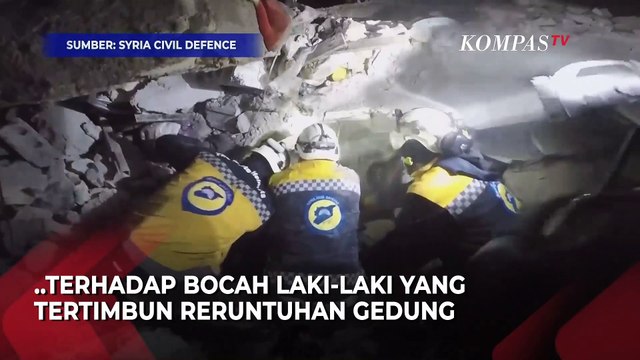 Detik-detik Penyelamatan Dramatis Bocah Korban Gempa Suriah dari Reruntuhan Gedung