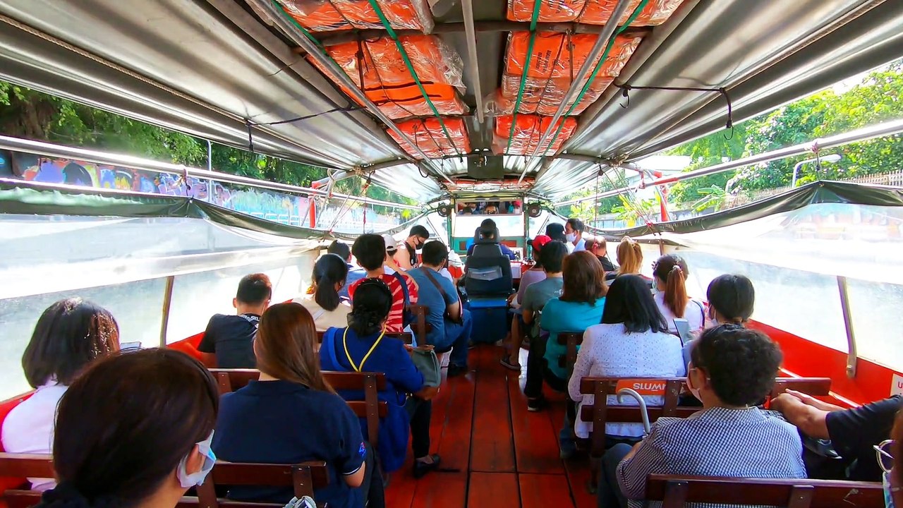 Khlong Saen Saep Canal Passenger boat service in Bangkok Thailand