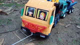 dump trucks finding toys, molen trucks, excavators, mototrail,pickup trucks,racing cars,offroad cars