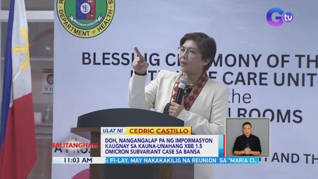 DOH, nangangalap pa ng impormasyon kaugnay sa unang XBB 1.5 omicron subvariant case sa bansa | BT