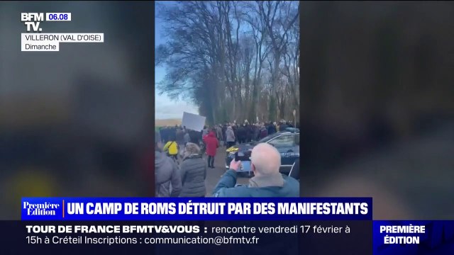 Val-d'Oise: un camp de Roms détruit par des manifestants à Villeron