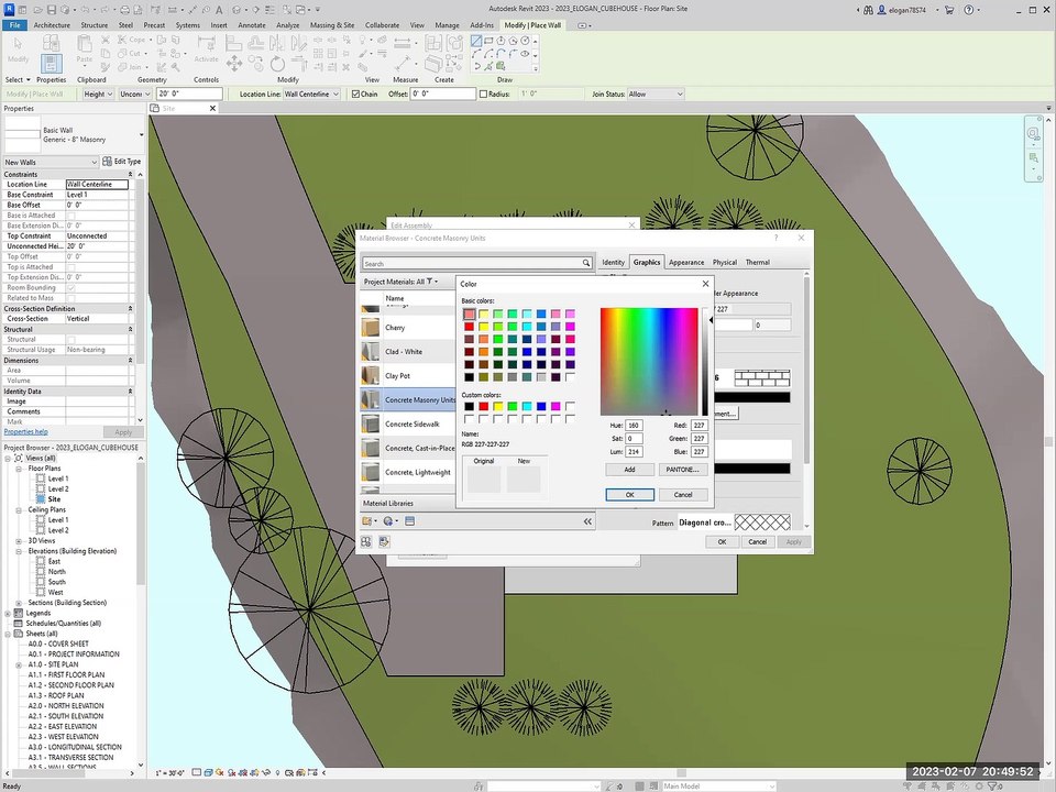 Creating a Slab and Exterior Walls in REVIT