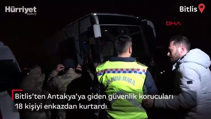 Bitlisli güvenlik korucuları, 18 kişiyi enkazdan kurtardı