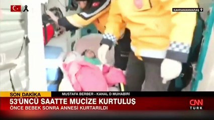 Annesinin üstüne kapandığı 6 aylık bebek, depremin 53. saatinde kurtarıldı