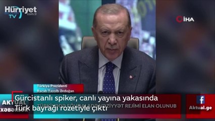 Gürcistanlı spikerden anlamlı hareket