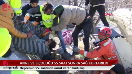 Depremin 55'inci saatinde anne ve üç kızı sağ kurtarıldı