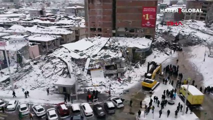 Depremin vurduğu Malatya'daki yıkım havadan görüntülendi