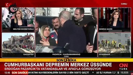 Erdoğan'dan depremzedeye: 'Bunlar kader planının içerisinde olan şeyler'