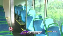 Inside Visuals Of Latest Double Decker Buses _ Hyderabad _ V6 News