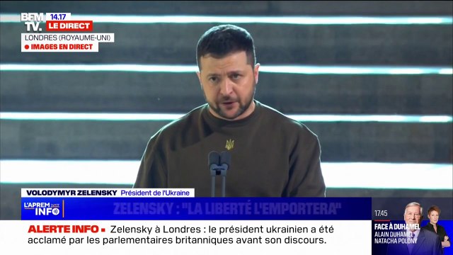 Volodymyr Zelesnky devant le Parlement britannique: Le monde a besoin de la Grande-Bretagne