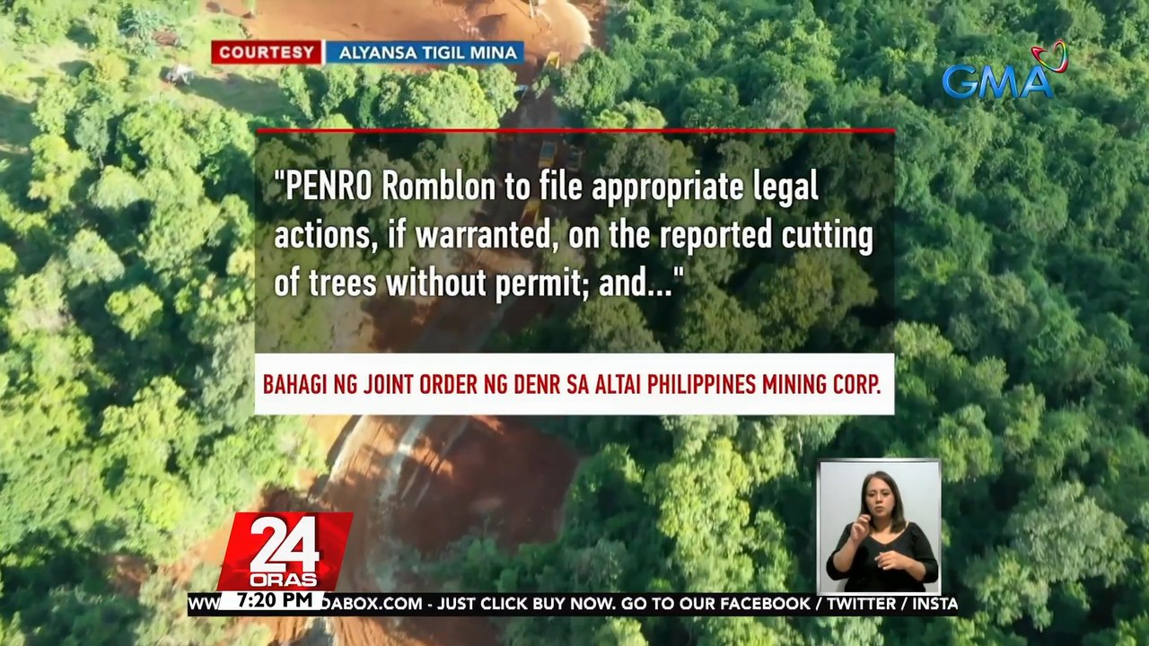 DENR, inatasan Provincial Environment and Natural Resources Office na magsampa ng reklamo vs Altai Phils. Mining Corporation | 24 Oras