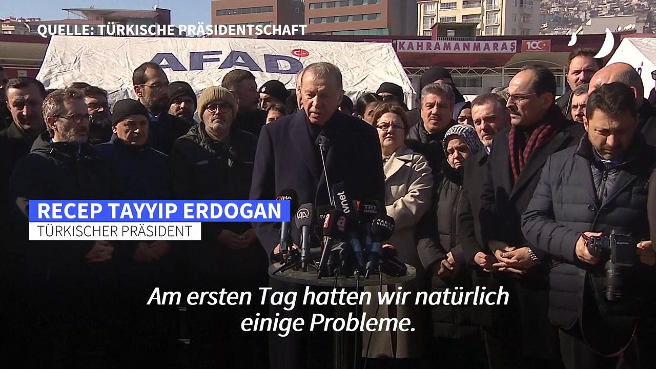 Erdogan im Erdbebengebiet: "Alles ist unter Kontrolle"
