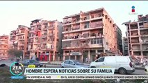 Terremoto en Turquía y Siria: Hombre espera noticias de su familia que está bajo los escombros