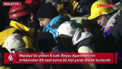 Malatya’da enkazdan 65 saat sonra 1 kişi yaralı olarak kurtarıldı