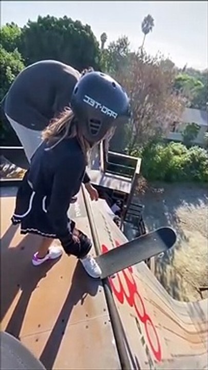 When Tony Hawk helped Sky Brown to face her fear and go down the mega ramp ❤️ _ #shorts