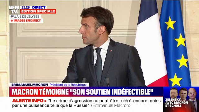 Emmanuel Macron: Nous serons là pour que les crimes de guerre dont les soldats russes se rendent coupables soient punis