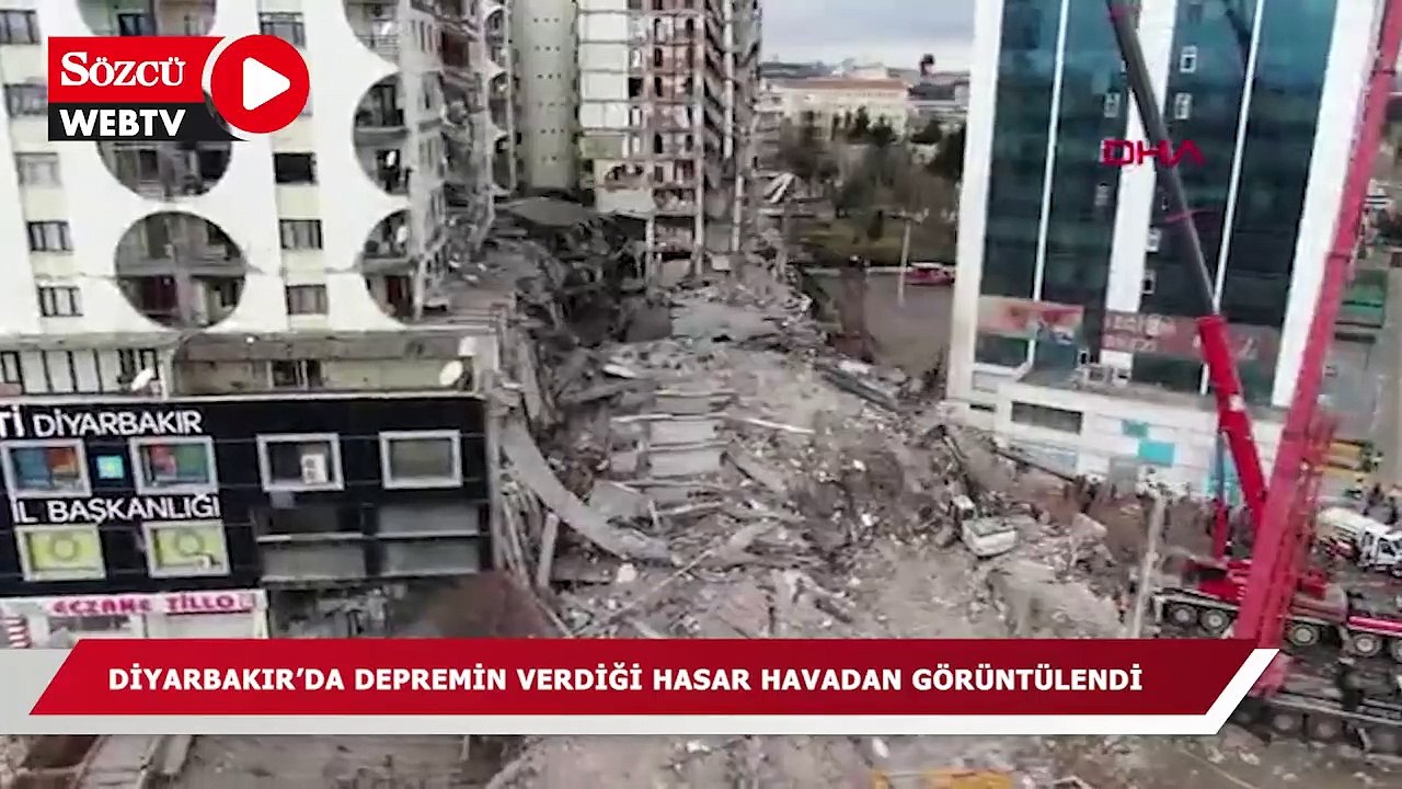 Diyarbakır'da depremin verdiği hasar havadan görüntülendi