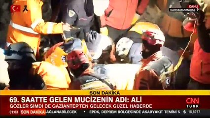 27 yaşındaki Ali canlı yayında enkazdan çıkarıldı