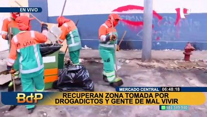 Download Video: Recuperan zona tomada por drogadictos en el Mercado Central