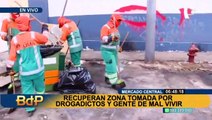 Recuperan zona tomada por drogadictos en el Mercado Central