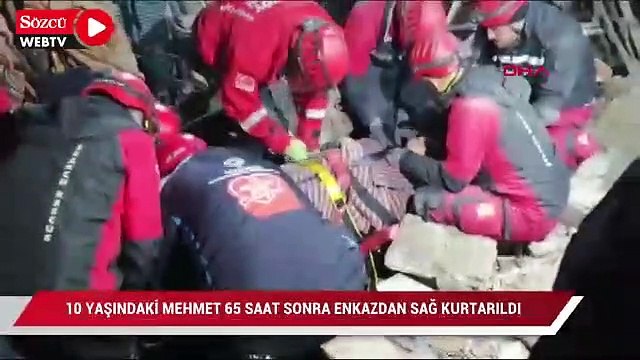 Hatay'da 10 yaşındaki Mehmet 65 saat sonra enkazdan sağ kurtarıldı