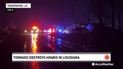 Tornado destroys homes in Louisiana