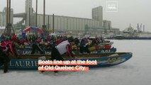 These athletes in Canada are braving -20°C and heavy snow to race canoes across the ice