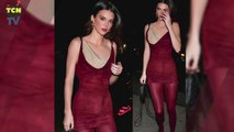 Kendall Jenner looking stunning in maroon minidress