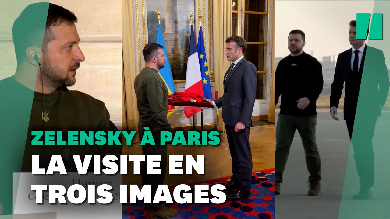 Guerre en Ukraine : Zelensky à Paris avec Macron, les trois images fortes de sa visite