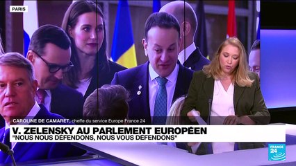 Zelensky au Parlement européen : "nous nous défendons, nous vous défendons"