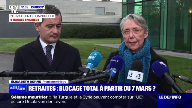 Je ne vais pas m'exprimer sur des rumeurs : Élisabeth Borne évoque la menace d'une grève totale et reconductible à partir du 7 mars