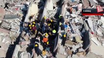 Depremin merkezi Kahramanmaraş'ta 82'nci saatte son durum drone ile kaydedildi