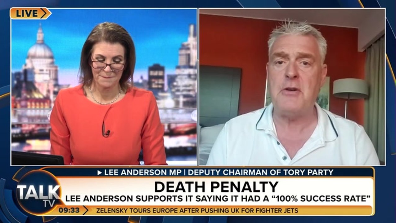 Tory deputy chairman Lee Anderson defends supporting return of death penalty