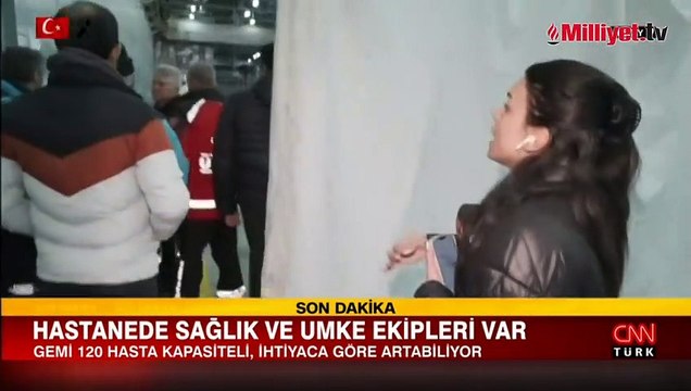 TCG Sancaktar gemisi İskenderun Limanı'na yanaştı! Sahra Hastanesi olarak hazırlandı