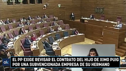 El PP exige revisar el contrato del hijo de Ximo Puig por una subvencionada empresa de su hermano