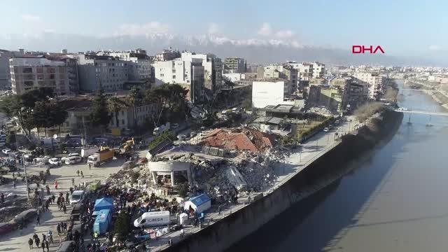 HATAY'DA 2750'NİN ÜZERİNDE EV YIKILDI, HASAR HAVADAN GÖRÜNTÜLENDİ