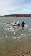 Man Saves Dog From Drowning in Frozen Lake